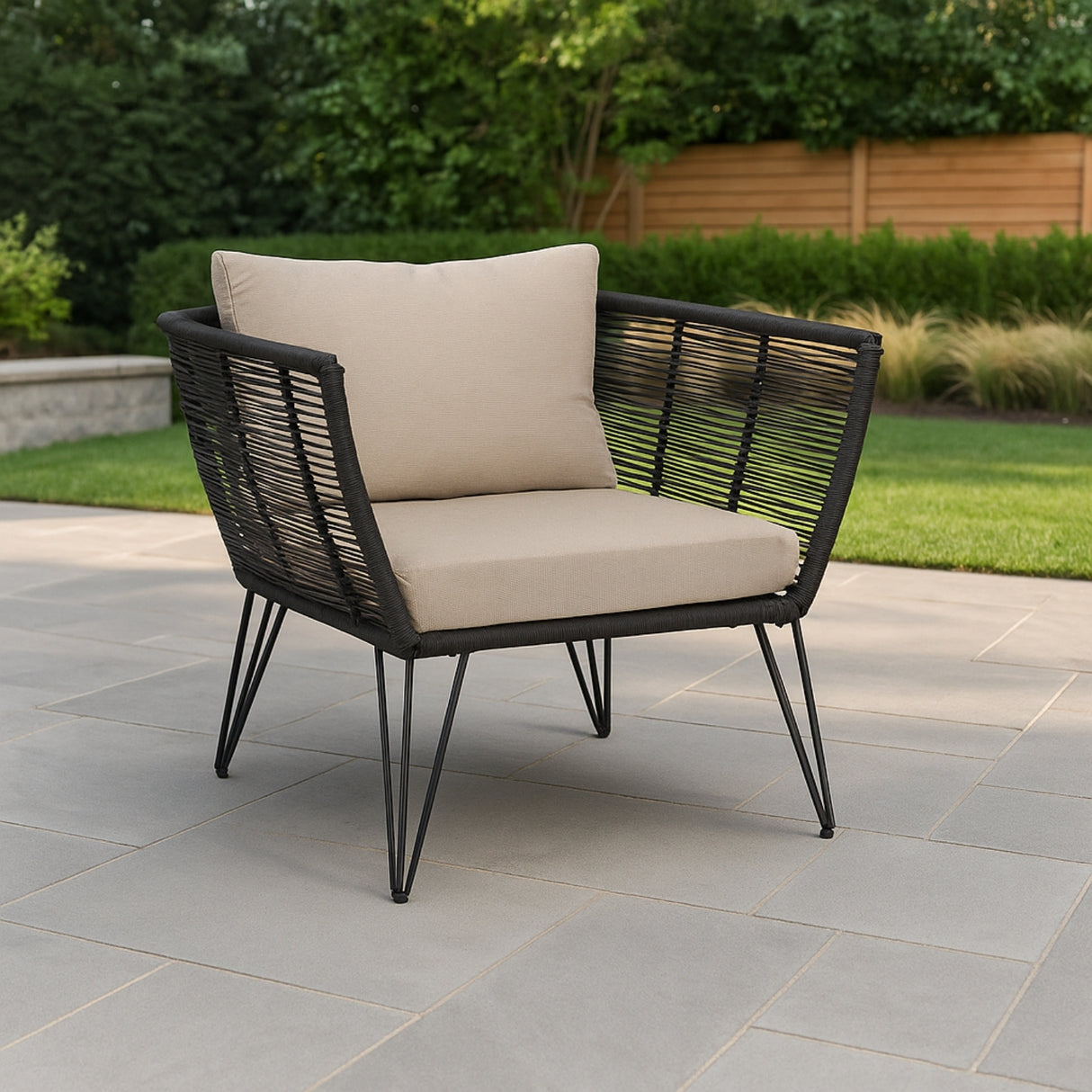 Outdoor Rope 1 Piece Patio Single Seater Sofa