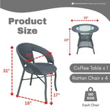 5-Piece Outdoor Rattan Wicker Patio Bistro Set