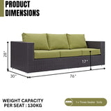 Outdoor All-Weather Wicker 3-Seater Sofa