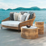 Outdoor Patio Rope Daybed With Center and Side Tables