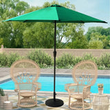 9ft Green Color Outdoor Patio Umbrella with Centre Pole