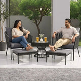 Outdoor 5 Piece Rope Patio Sofa Set (Grey)