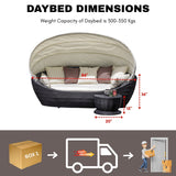 Outdoor All-Weather Wicker Patio Daybed with Retractable Canopy