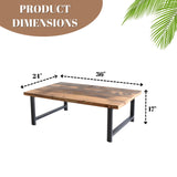 Natural Wooden Top Coffee Table