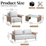 4-Piece Outdoor Rope Patio Conversation Set (Beige & Off-White)