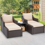 Outdoor Wicker 5-Piece Patio Sofa Set