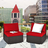 2-Piece Outdoor Wicker Armless Sofa