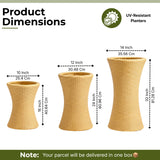 Outdoor Hourglass Design Set of 3 Wicker Planters (Beige)