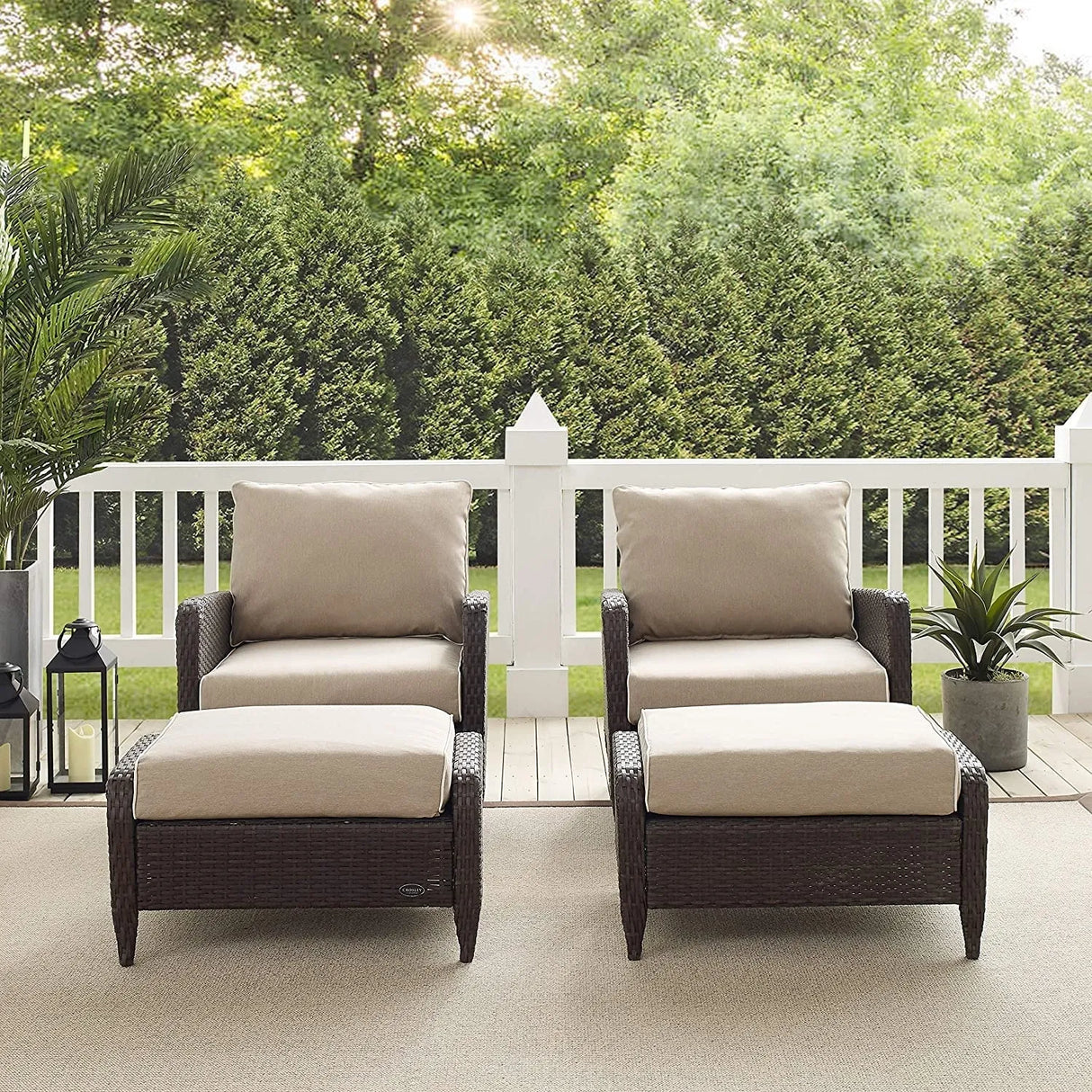 Outdoor 4 Piece Patio Wicker Furniture Set