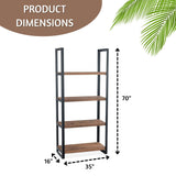 Solid Sheesham Wood 4 Tier Tall Standing Corner Open Bookcase