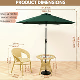 Outdoor Wicker 3-Piece Patio Set with Outdoor Umbrella