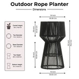 Devoko Outdoor Rope Planter Stand Set (Black)