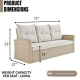 3-Seater Outdoor Rattan Wicker Patio Sofa