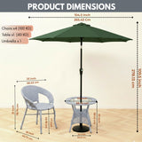 Outdoor Wicker 5-Piece Patio Set with Outdoor Umbrella