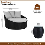 Outdoor Rattan Wicker Daybed with Glass Top Table