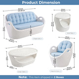 5-Seater Modern Design Outdoor Patio Furniture Set (White & Sky-blue)