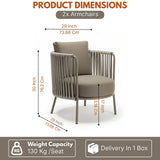 2-Piece Outdoor Rope Sofa Chairs (Grey)