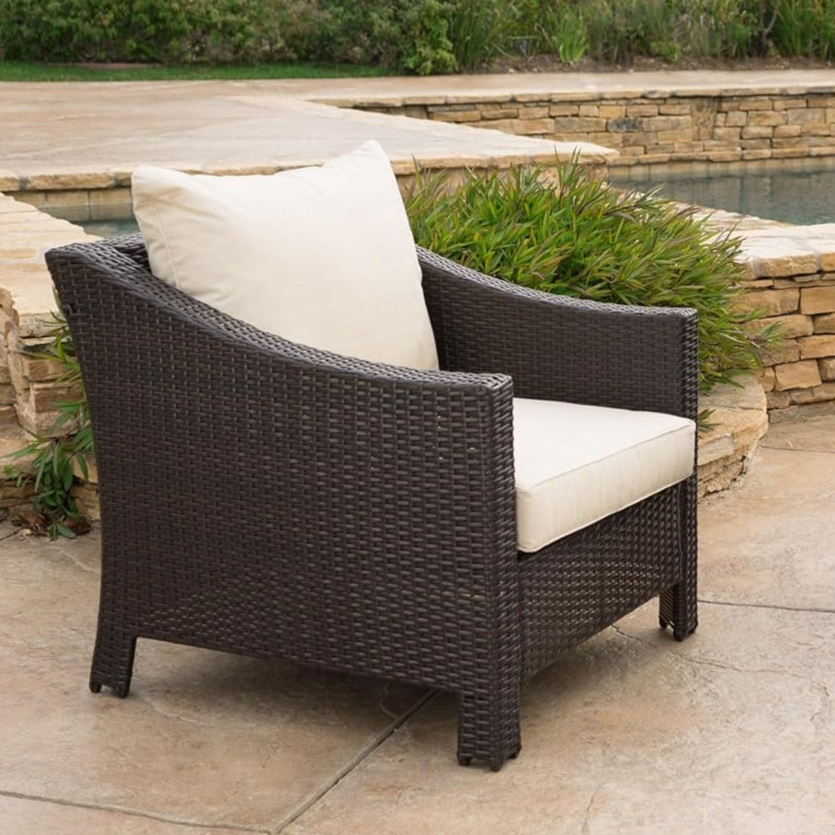 1-Piece Outdoor Wicker Single Seater Sofa