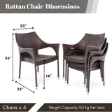 Outdoor Rattan Wicker Patio Dining Chairs