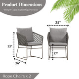 Outdoor Rope 2-Piece Patio Chairs