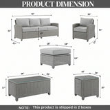 7 Piece Outdoor Wicker Conversation Furniture Set