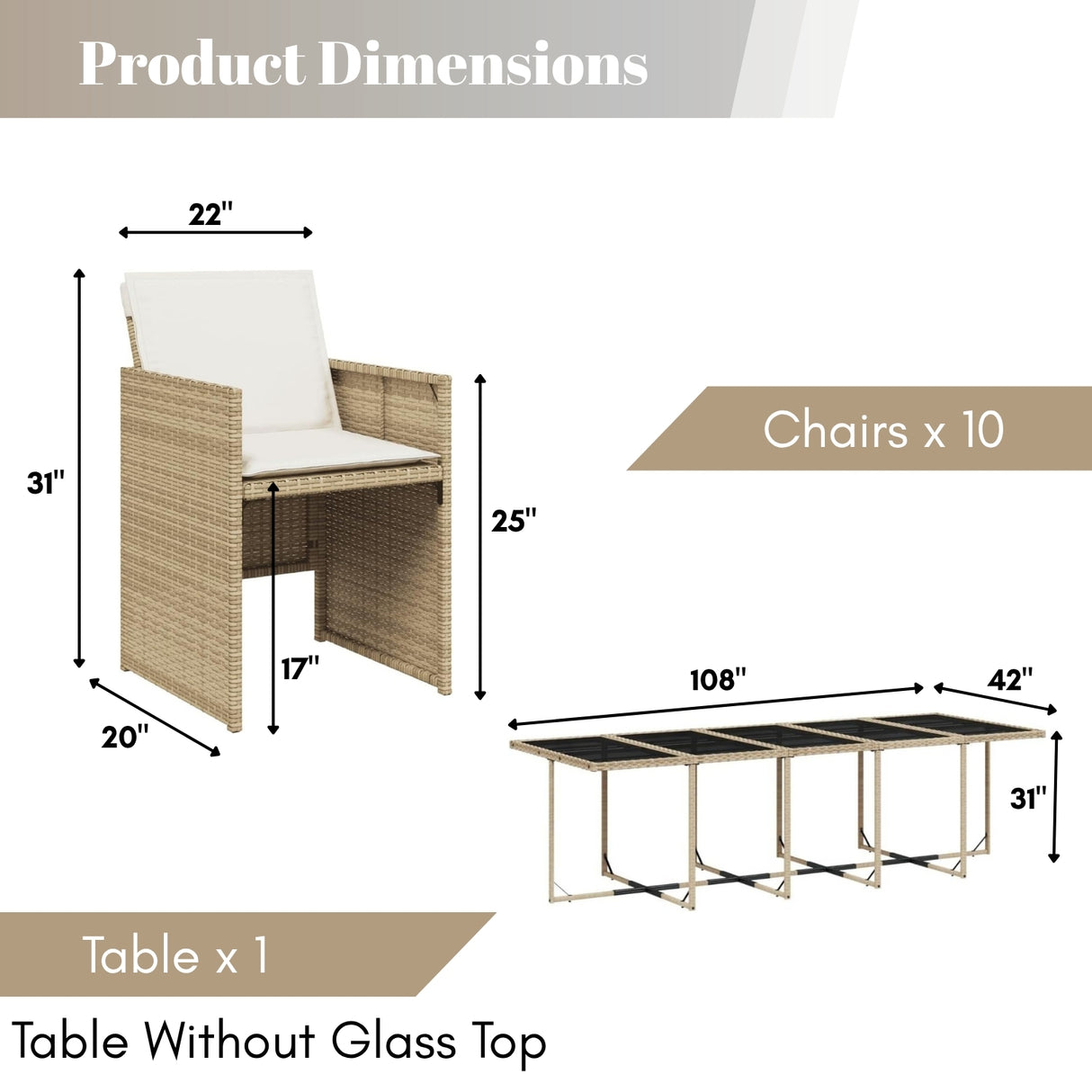 All Weather Wicker Patio Dinning Table Set