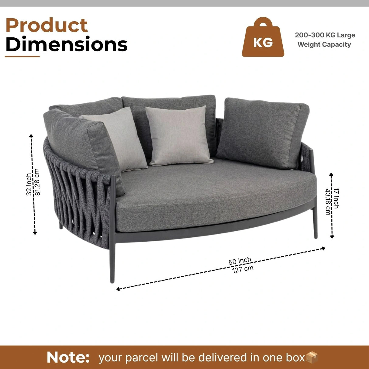 Outdoor Patio Rope Daybed for Garden