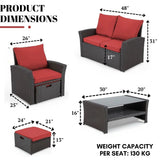 Outdoor All-Weather Wicker 6-Piece Sofa Set