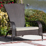 1-Piece Outdoor Wicker Single Seater Adirondack Style Armchair