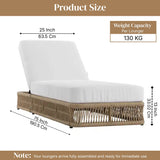 Outdoor All-Weather Rope Lounger Set of 2 (Beige & White)
