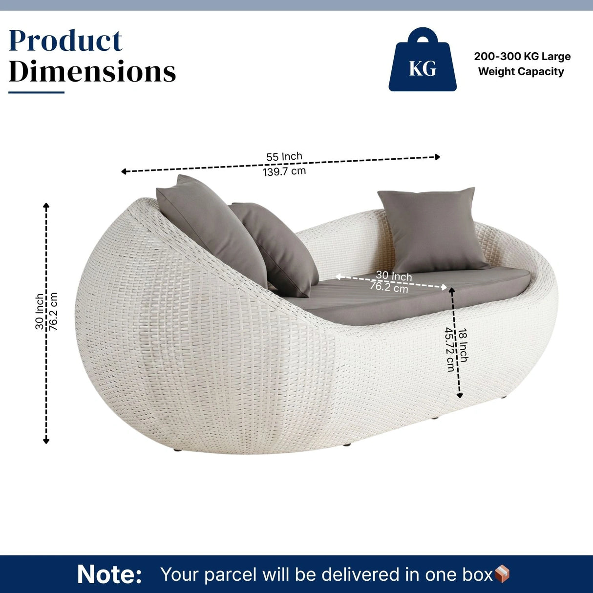 Outdoor Wicker 2 Seater Patio Garden Daybed