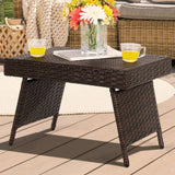 Outdoor Rattan Wicker Foldable Table