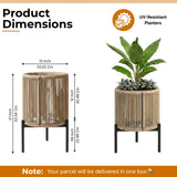 Outdoor Rope Planter with Metal Stand (Beige)