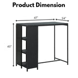Outdoor Rattan Wicker Bar Table with High-Top Design