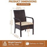 4-Piece Outdoor Rattan Wicker Patio Dining Chairs
