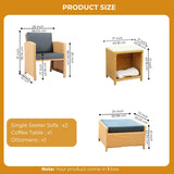 Outdoor 5 Piece Patio Wicker All Weather Sectional Furniture Set