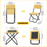 3-Piece Outdoor Wicker Folding Patio Set (Beige)