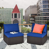 2-Piece Outdoor Wicker Armless Sofa