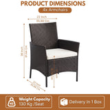 4-Piece Outdoor Rattan Wicker Patio Dining Chairs