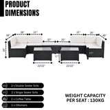 8 Pieces Sectional Wicker Furniture Set