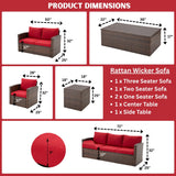 Outdoor 7-Seater Wicker Sectional Sofa Set