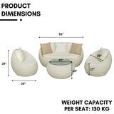 4-Piece Outdoor Rattan Wicker Patio Sofa Set