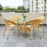 5-Piece Outdoor Rattan Wicker Patio Bistro Set