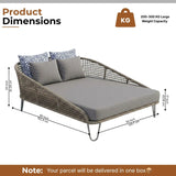 Outdoor Rope Patio Furniture Daybed (Grey)