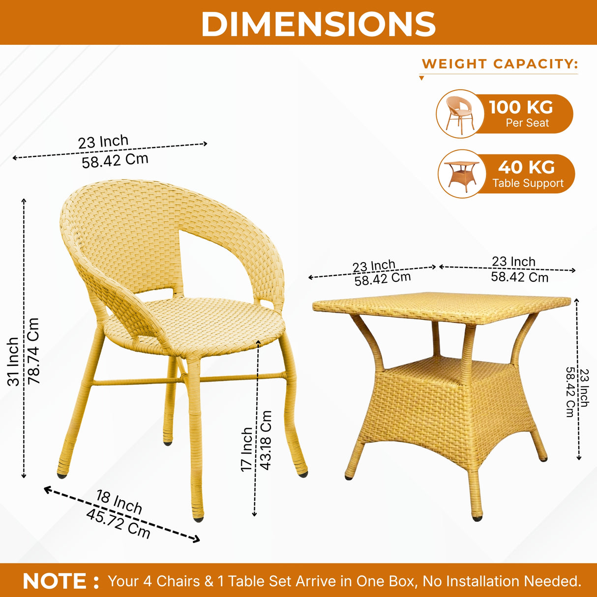 Outdoor Rattan Wicker 5-Piece Patio Furniture Set (Beige)