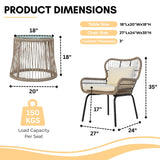 Outdoor Patio Garden 3 Piece All Weather Resistant Furniture Set