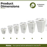 Tall Tapered Set of 6  Outdoor Wicker Planter (White)