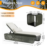 Outdoor Rope Lounge Chair With 2-Tier Table