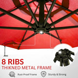 9 Ft Outdoor Offset Cantilever Patio Umbrella with Marble Base