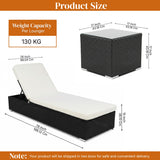 Outdoor Wicker Lounge Chairs Set of 2 With Side Table